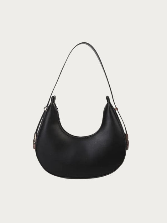 Crescent Zip Handbag - Black